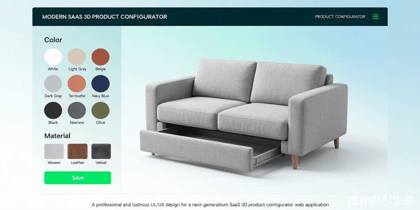 3D Product Config 3D Product Configurator — Interactive 3D visualization with real-time customization